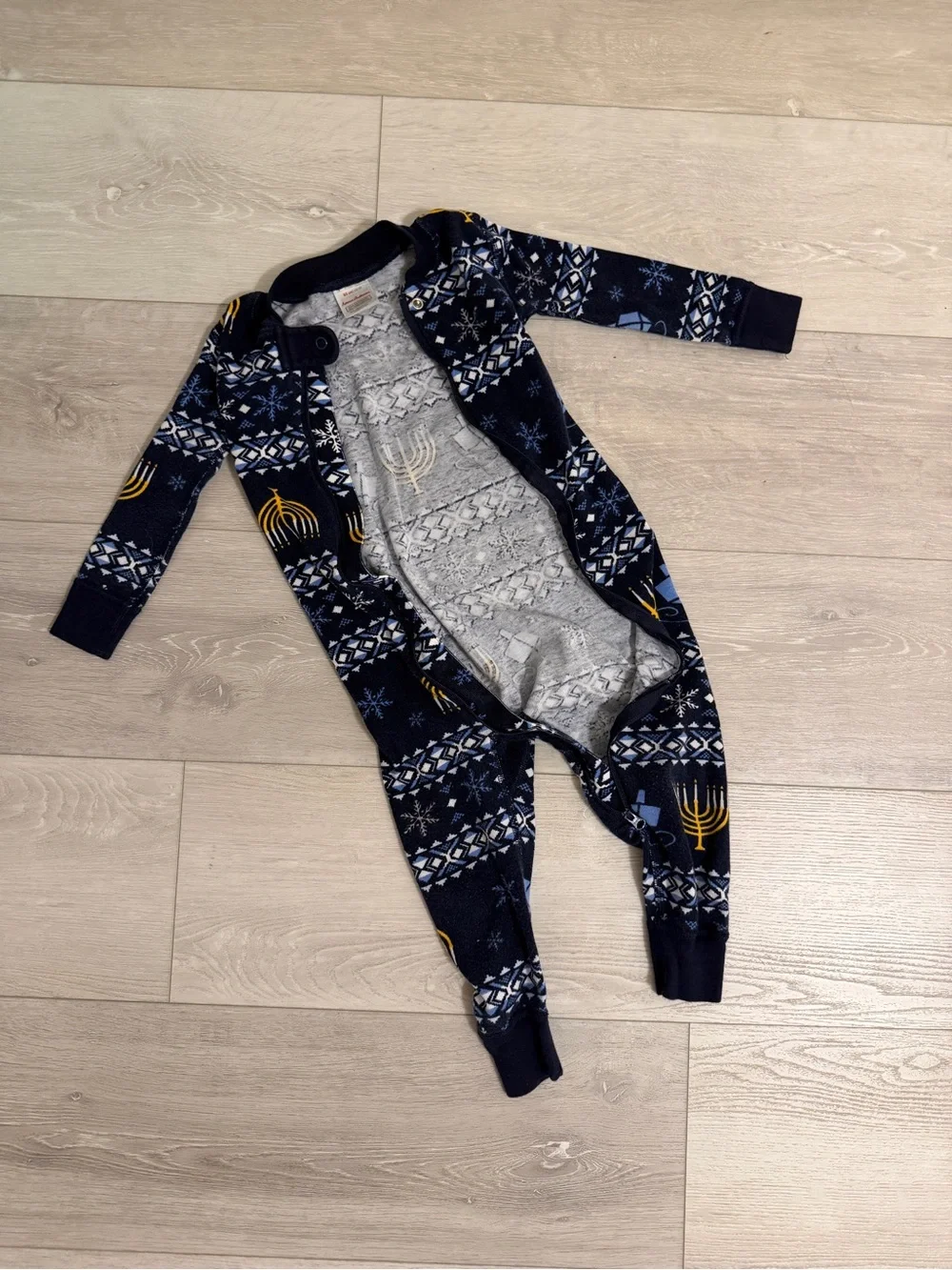 Hanna Andersson Baby Zip Sleeper Organic Cotton Eight Night Hanukkah Chanukah